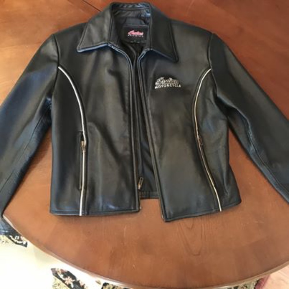 Indian Motorcycle Women's Black Leather Jacket